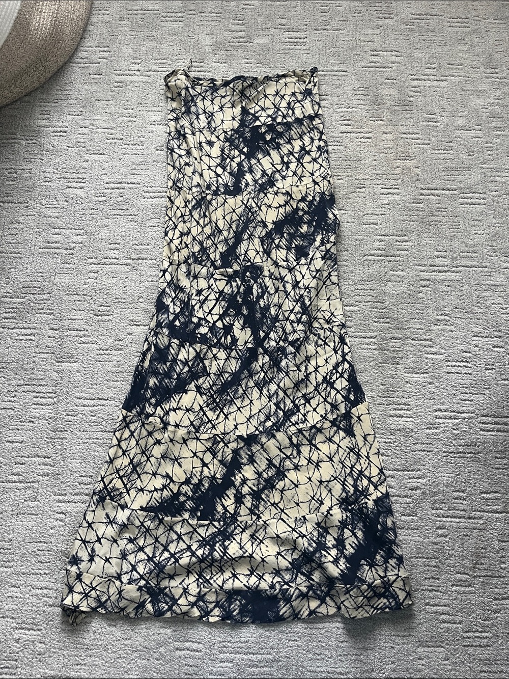 Gryphon Cream and Navy Tie-Dye Maxi Skirt